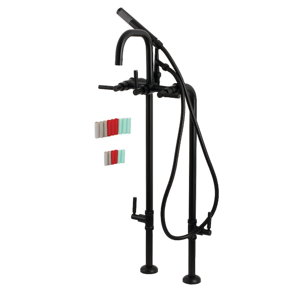 Aqua Vintage CCK8400DKL Freestanding Tub Faucet with Supply Line, Stop Valve, Matte Black CCK8400DKL - main